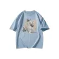 Haze Blue-Short-Sleeved-Butterfly Bamboo