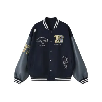 PEDLOR Baseball Jacket Unisex Navy Blue