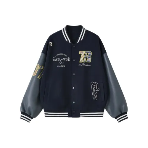 PEDLOR Baseball Jacket Unisex Navy Blue