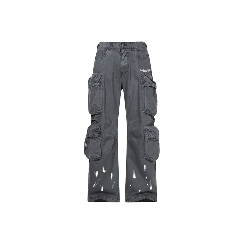BOS BEAR Cargo Pants Unisex Gray-0
