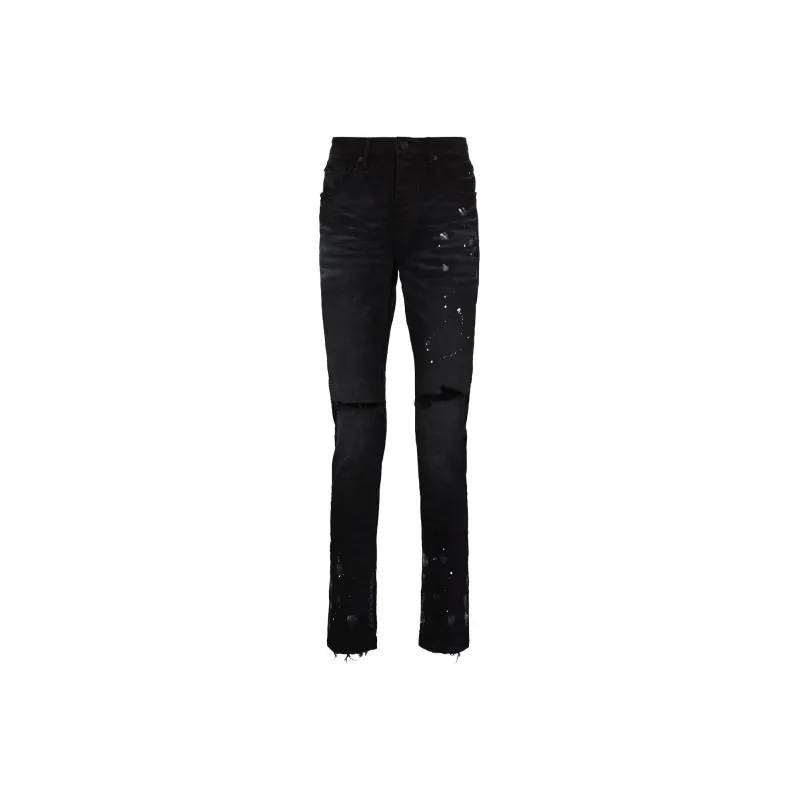 PURPLE BRAND Resin Knee Slit Skinny Jeans-0