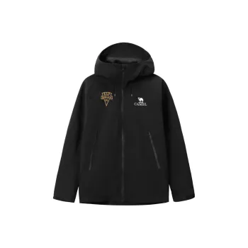 CAMEL All weather Waterproof And Windproof To Keep Warm Windbreaker Jacket Unisex Black