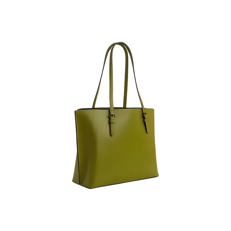 COACH Mollie Leather Tote Bag, Shopping Bag, Handbag, Shoulder Bag Large Size Women's Bright Olive-1