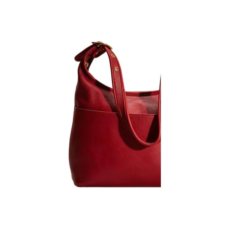COACH Leather Hobo Bag, Shoulder Bag, Crossbody Bag Tubas Women's Red-4