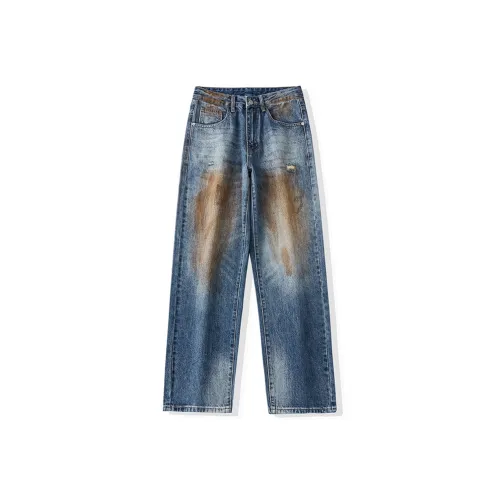 98SQUID Jeans Unisex White Vintage Blue
