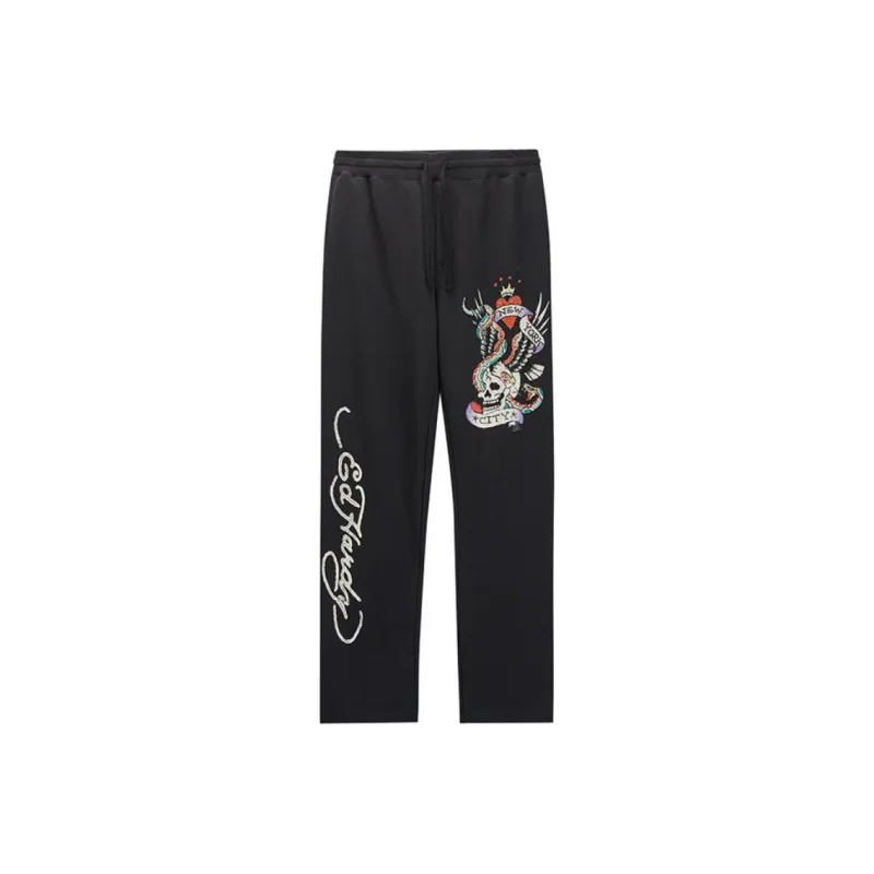 Ed Hardy FW24 Casual Pants Men's Black-0