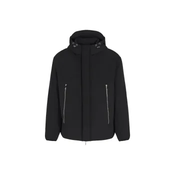 ARMANI EXCHANGE Hooded Drawstring Zipped Jacket