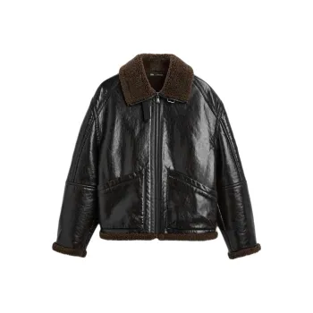 ZARA Leather Jacket Men's Brown