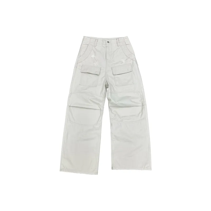Haonanhuang Cargo Pants Unisex White-0