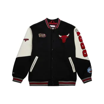 Mitchell & Ness x NBA Chicago Bulls Baseball Jacket Unisex Black
