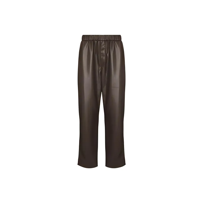 NANUSHKA Leather Pants Men Brown-0