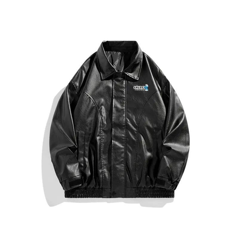 The Smurfs Leather Jacket Unisex Black-0