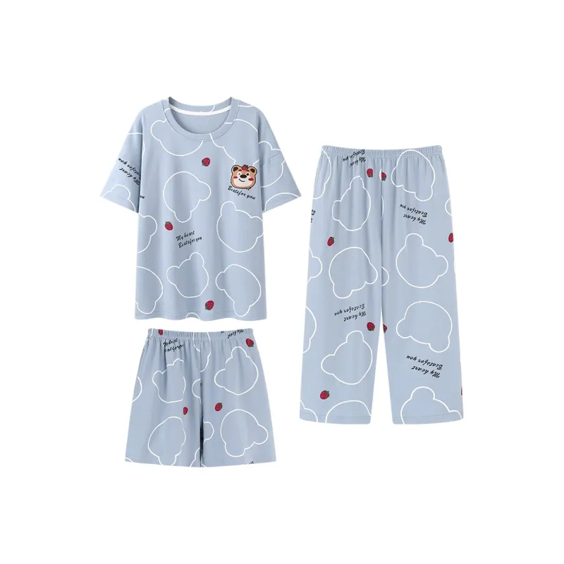 GOSO Pajama Set Women's Pink Blue-0