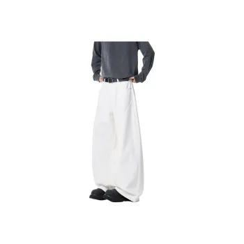 WARNING LIGHT Casual Pants Unisex White