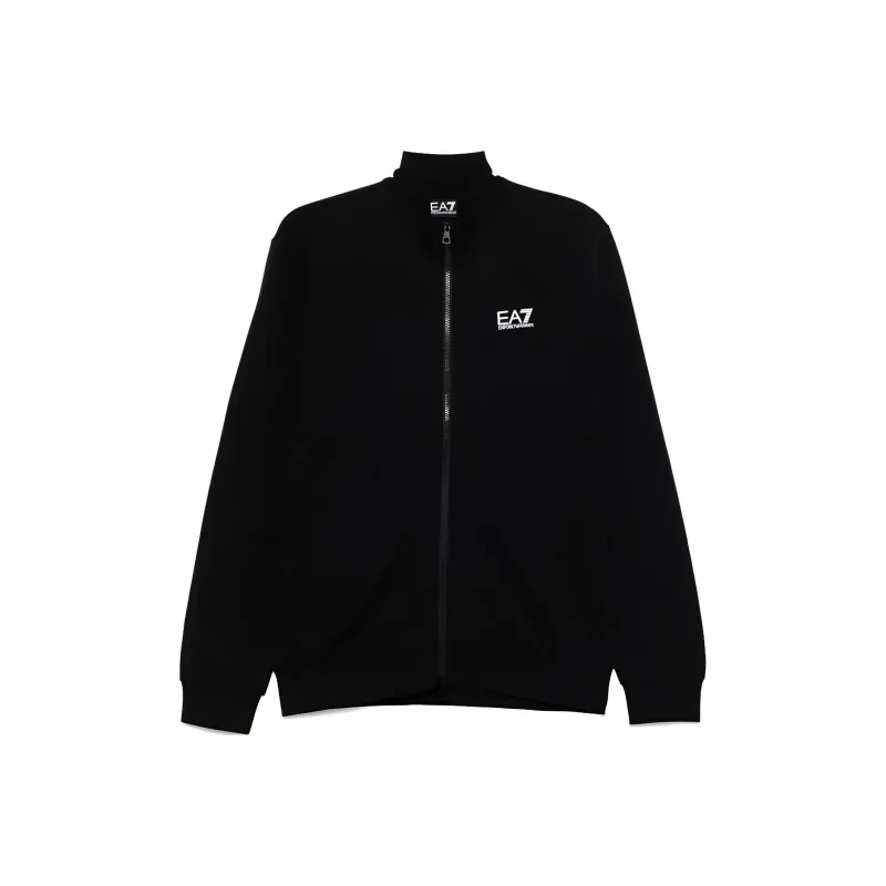 EMPORIO ARMANI Rubberised Logo Zip Up Sweatshirt-0