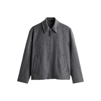 H&M Jackets & Coats Men's Dark Gray With Pinstripe