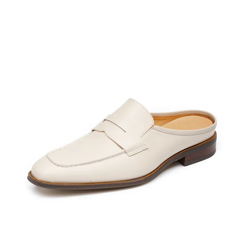 ASTON M.JAZZ Rubber Sole Closed Toe Slippers Men's White-2