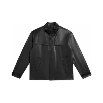 PEACEBIRD MEN Leather Jacket Men's Black