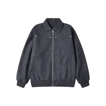 GEOFFREY B. SMALL Leather Jacket Unisex Gray