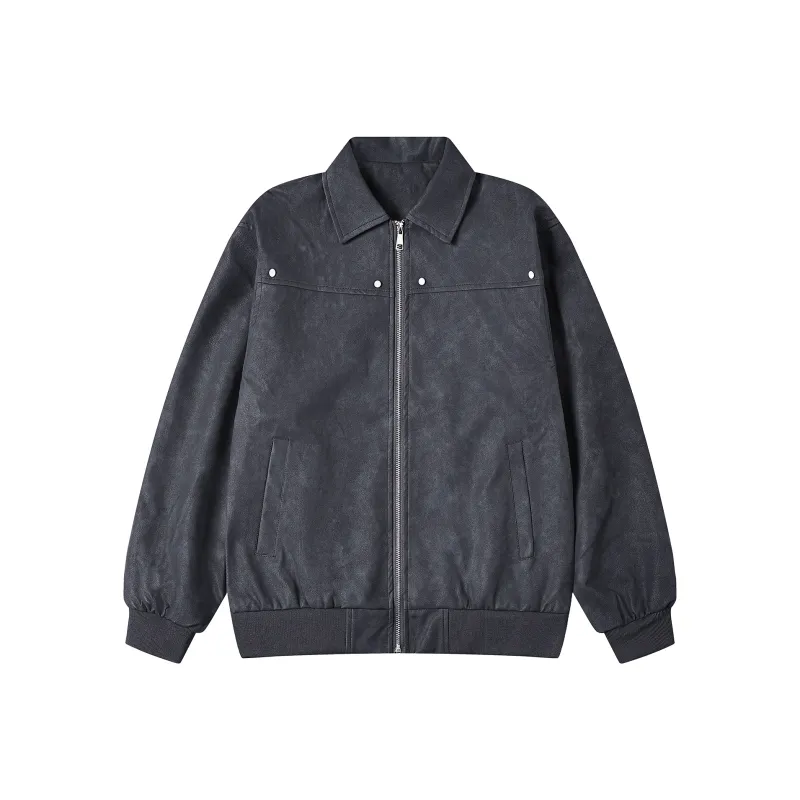 GEOFFREY B. SMALL Leather Jacket Unisex Gray-0