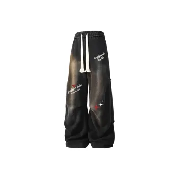 Kung Fu Panda Knitted Sports Pants Unisex Washed Black