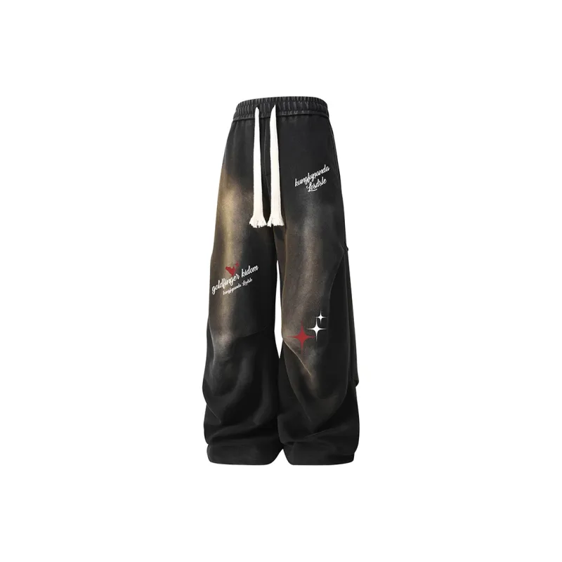 Kung Fu Panda Knitted Sports Pants Unisex Washed Black-0