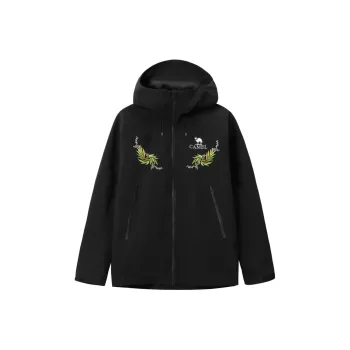 CAMEL All-weather Water-Resistant Windproof Warm Cold-Resistant Windbreaker Jacket Unisex Black