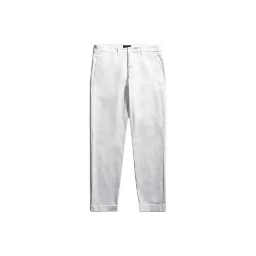 FAY Capri Trousers With Turn up Hem Casual Pants Men's White