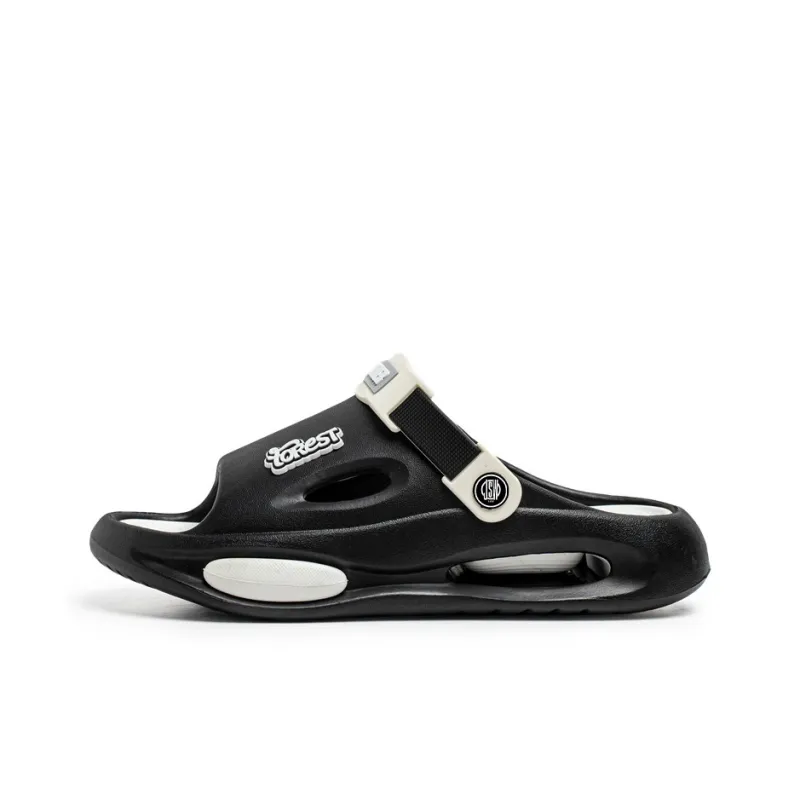 JEANSWEST Beach Sandals Men Black/White-0