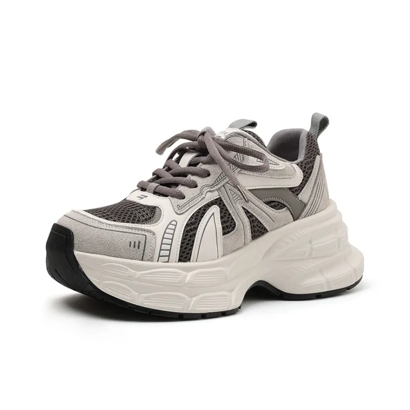 MOMGOG Breathable Lightweight Height Increasing Low Top Chunky Sneakers Women's-1