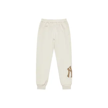 MLB MONOGRAM Collection New York Yankees 24FW Casual Pants Knitted Sweatpants Unisex Dark Cream
