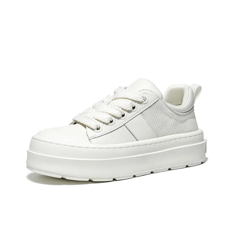 MOERBAI Panda Series Height Increasing Low Top Skateboard Shoes Men's White-4