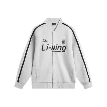 LiNing Sports Life Collection Baseball Jacket Unisex Heather Gray River Stone Gray