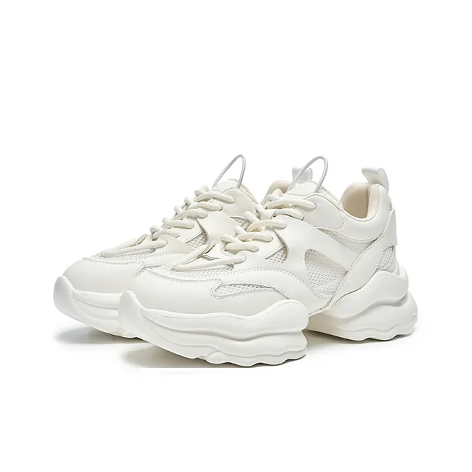 HR Slip Resistant Low Top Chunky Sneakers Women's White-2