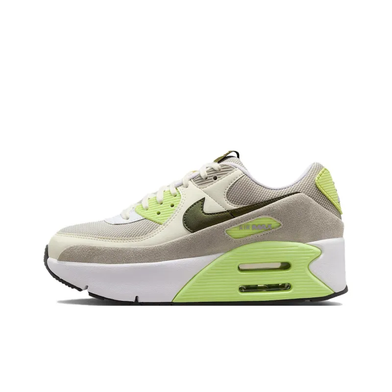 Nike Air Max 90 Slip Resistant Cushioning Low Top Running Shoes Women's Gray-0
