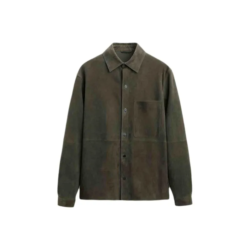 ZARA Jackets & Coats Men's Khaki-0