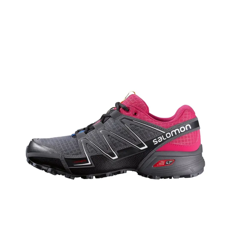 SALOMON Speedcross Vario Cushioning, Wear Resistant Low Top Hiking Shoes Women's Gray Pink-0