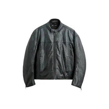 ZARA Leather Jackets Men Blue