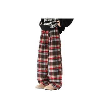 MARK WAFFLE Casual Pants Unisex Red
