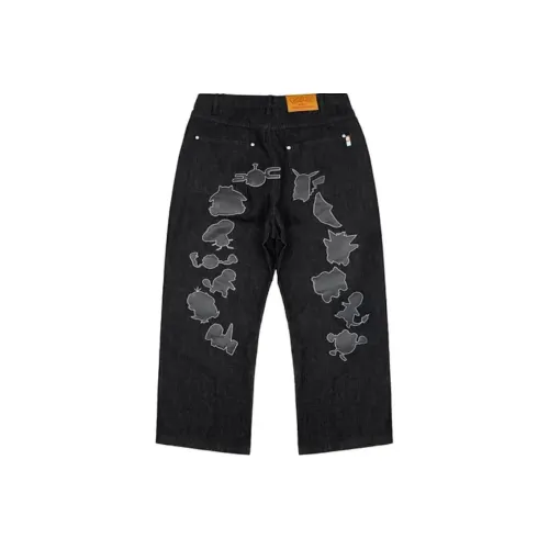 Pokemon X Vandy The Pink Pokémon Collaboration Jeans Unisex Black