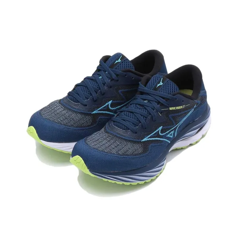 Mizuno Wave Rider 27 Ssw Super Wide 'Navy Lime'-2