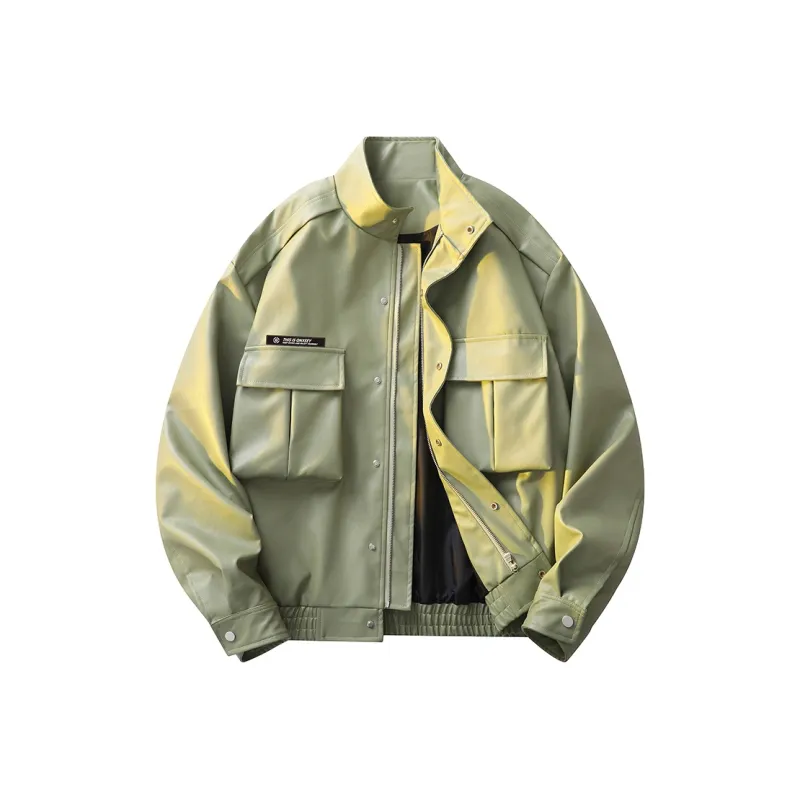 Qnxeey Leather Jackets Unisex-14