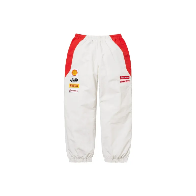 Supreme X DUCATI SS24 WEEK16 Track Pant   Unisex Sport Pants With Logo Print And Color Block Design-2
