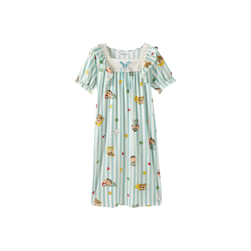 QINZUIMAO x LABIXIAOXIN,LIANMINGKUAN Nightgown Women's Illusion Blue-0