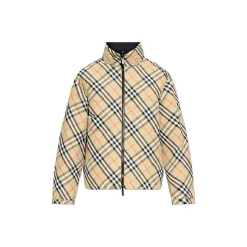 Burberry Checked Zip Up Reversible Padded Jacket