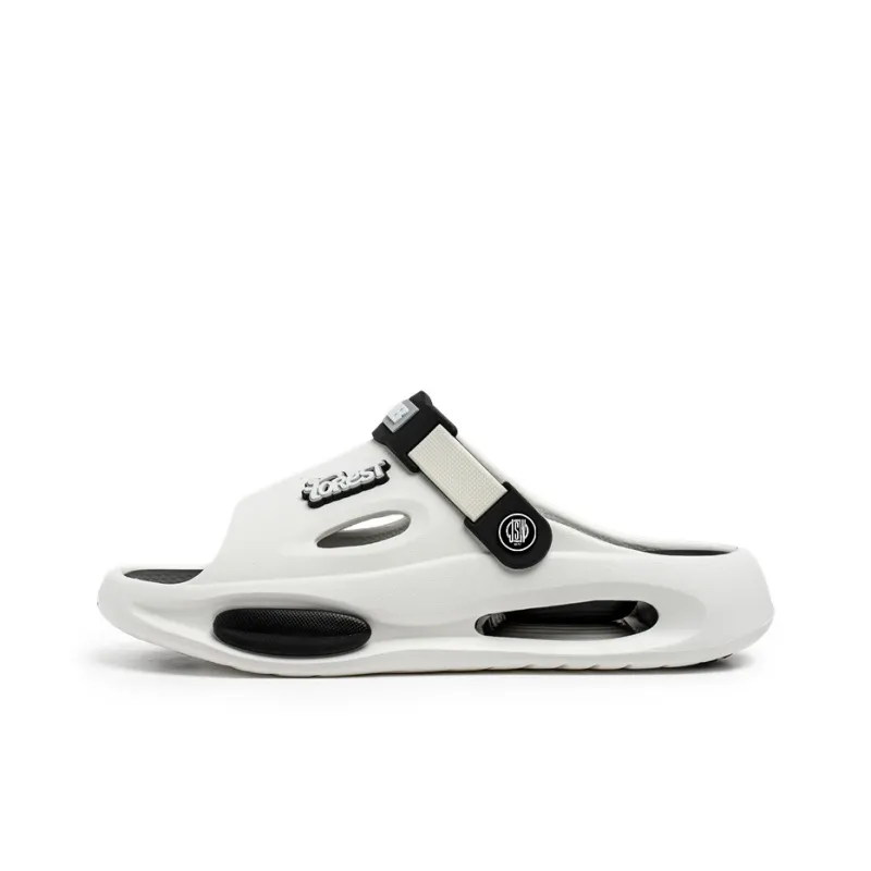 JEANSWEST Beach Sandals Men Black/White-5