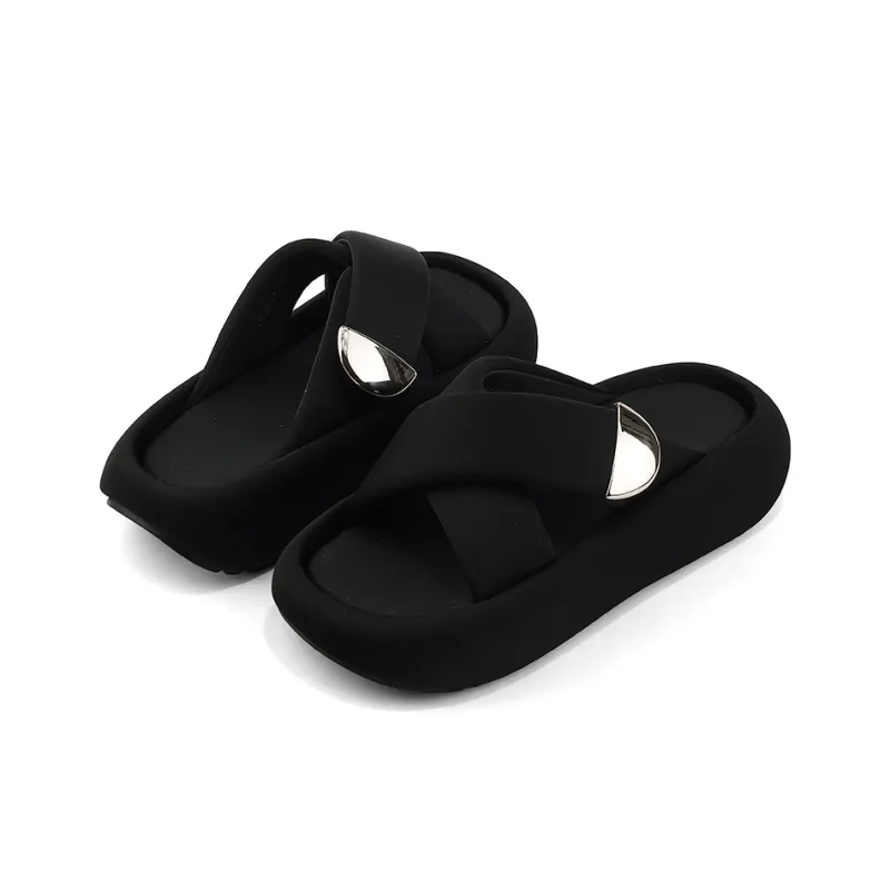 Uinnate Abrasion Resistant Slide Slippers Women's Black-3