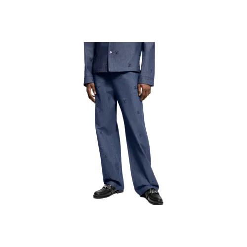 LOUIS VUITTON Lv Blason Embellished Denim Pants