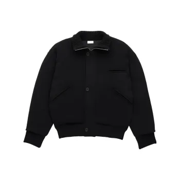 SAINT LAURENT Button Detailed High Neck Cardigan Jacket