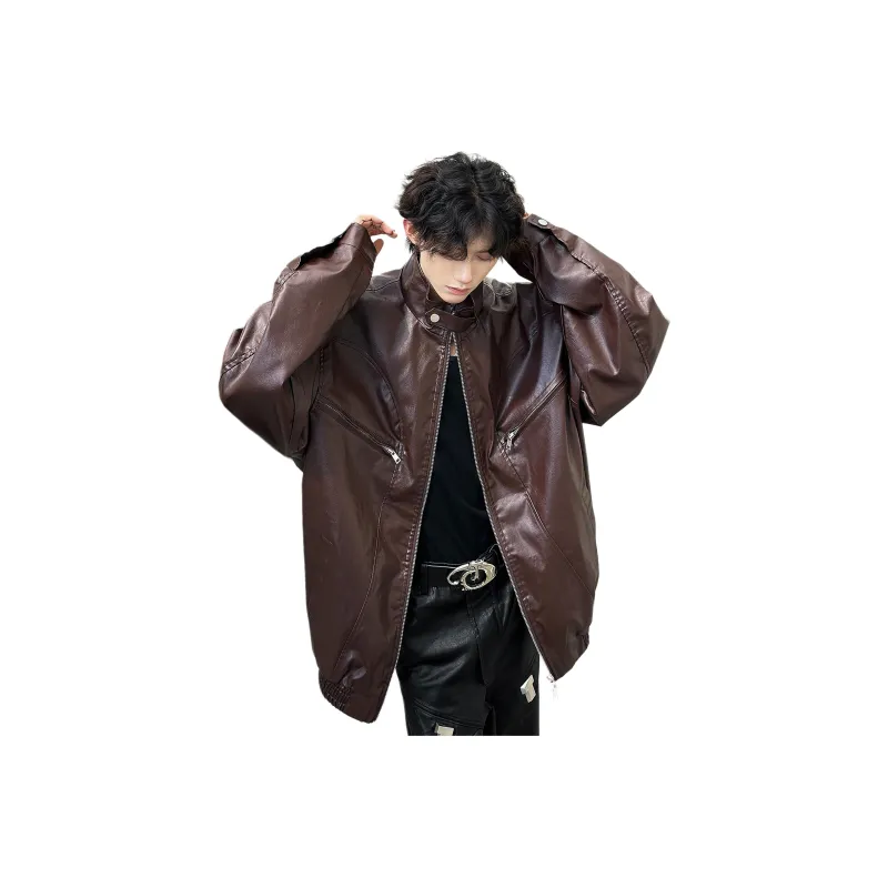 FONDLOOK Leather Jackets Coats Unisex-2